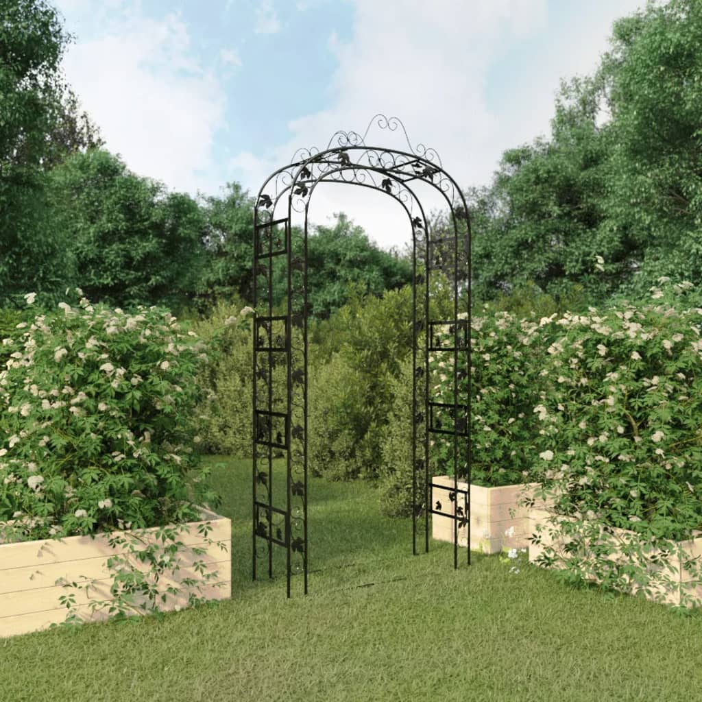 Vidaxl Gardenbog 116x45x240 cm Stahlschwarz