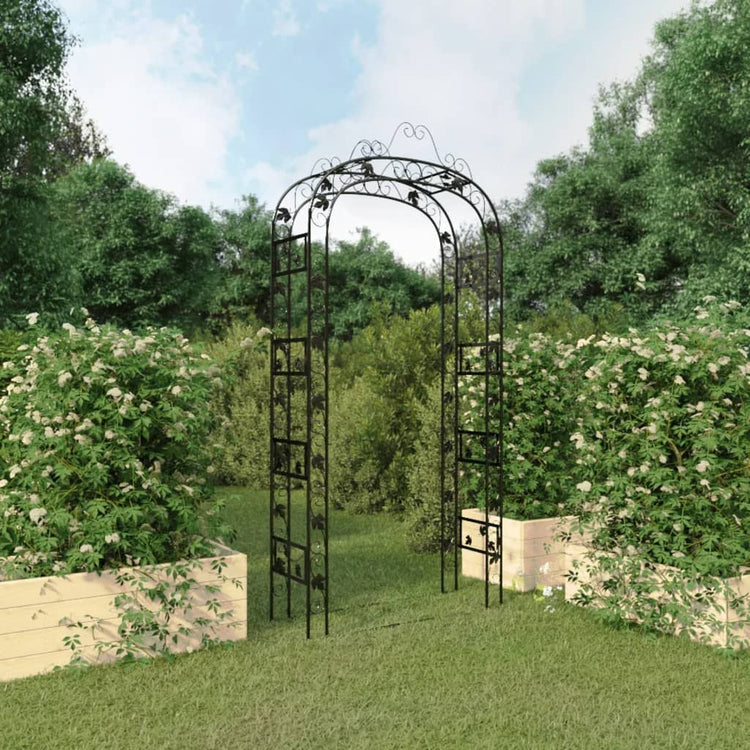 Vidaxl Gardenbog 116x45x240 cm Stahlschwarz