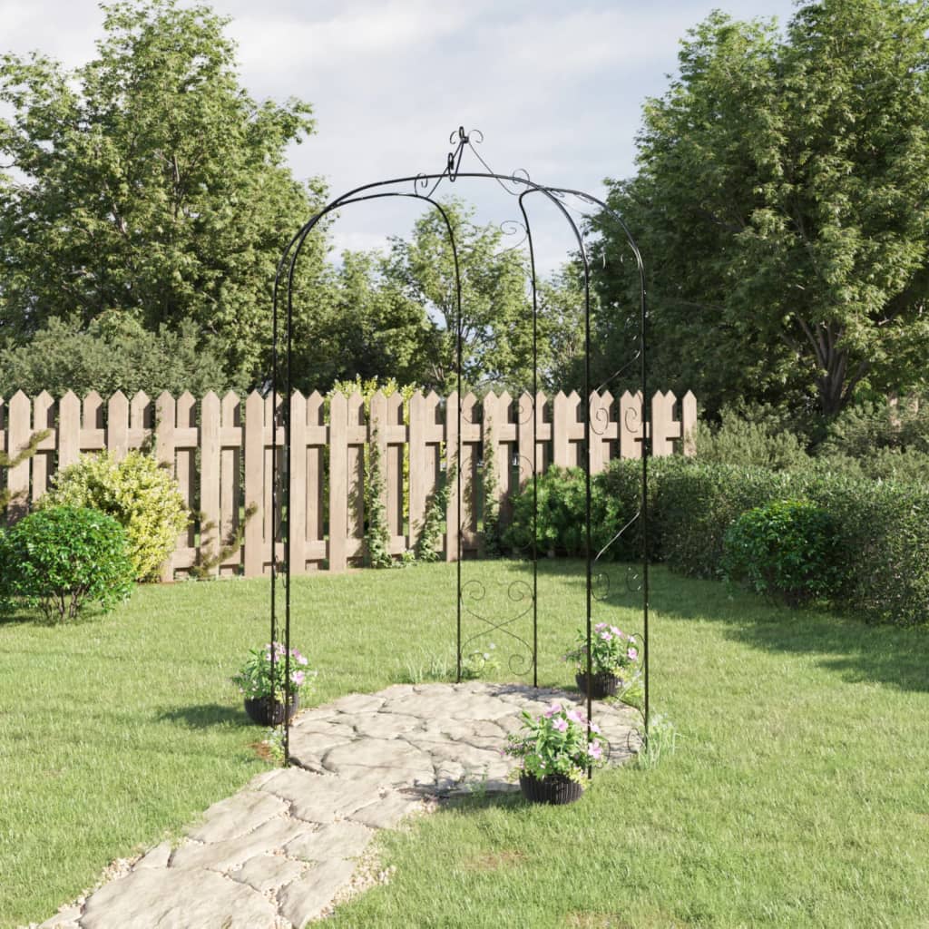 Vidaxl Gartenbogen Ø180x255 cm Stahlschwarz