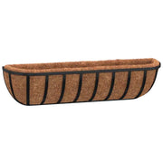 VIDAXL -Wandschalen 2 ST mit Kokosfaser 61x19x16 cm Stahlschwarz - afbeelding 3