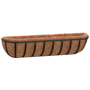 Vidaxl -Wandbehälter 2 ST mit Kokosfaser 91x20x23 cm Stahl schwarz - afbeelding 3
