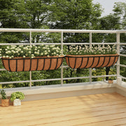 Vidaxl -Wandbehälter 2 ST mit Kokosfaser 91x20x23 cm Stahl schwarz - afbeelding 1