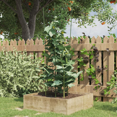 Vidaxl Plantrests 5 ST mit 4 Ringen 90 cm Stahlgrün