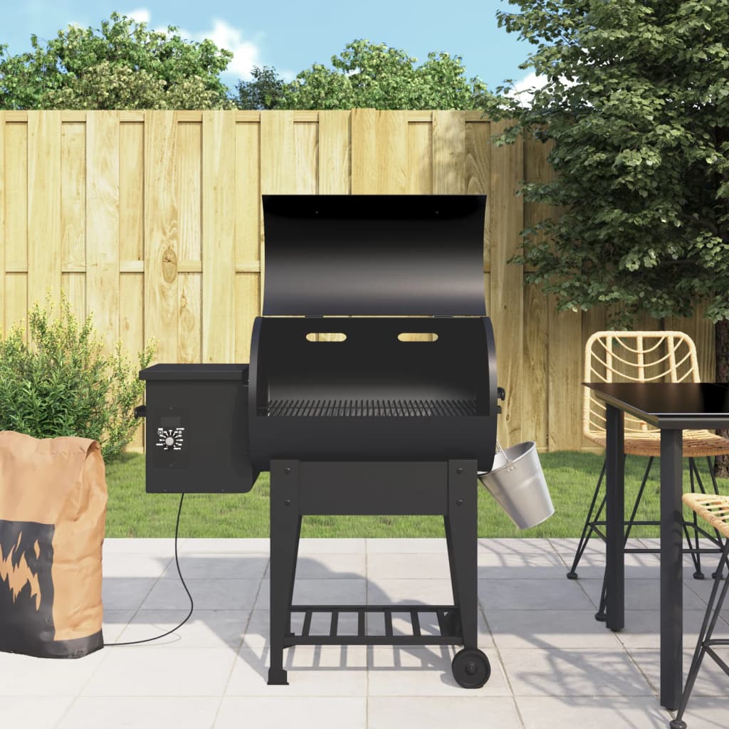 Vidaxl Pelletbarbecue mit Bodenplatte 94 cm Eisenschwarz
