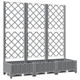VIDAXL -Pflanzer mit Slatarbeit 120x40x121,5 cm Polypropen hellgrau - afbeelding 2
