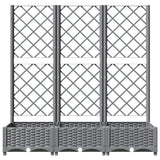 VIDAXL -Pflanzer mit Slatarbeit 120x40x121,5 cm Polypropen hellgrau - afbeelding 3
