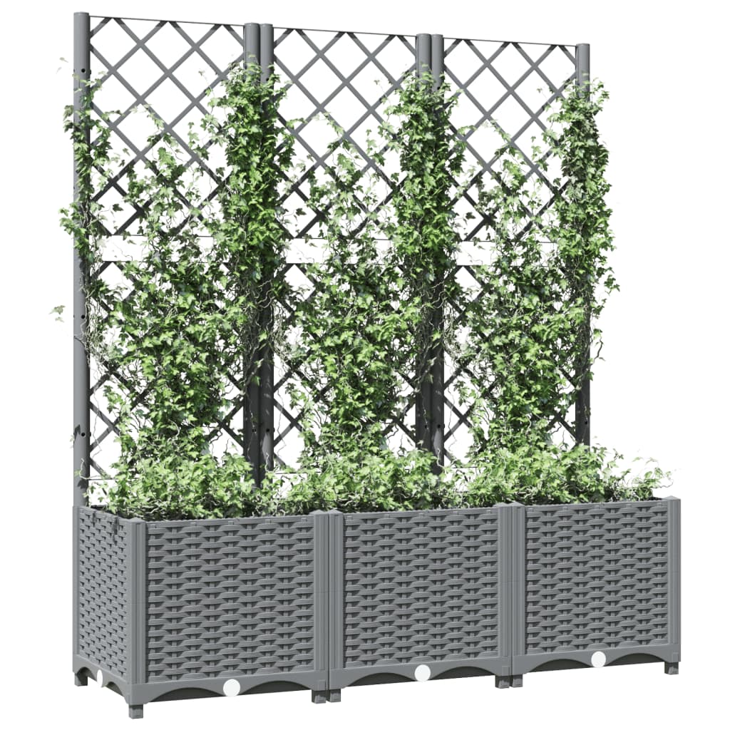 VIDAXL -Pflanzer mit Slatarbeit 120x40x136 cm Polypropen hellgrau