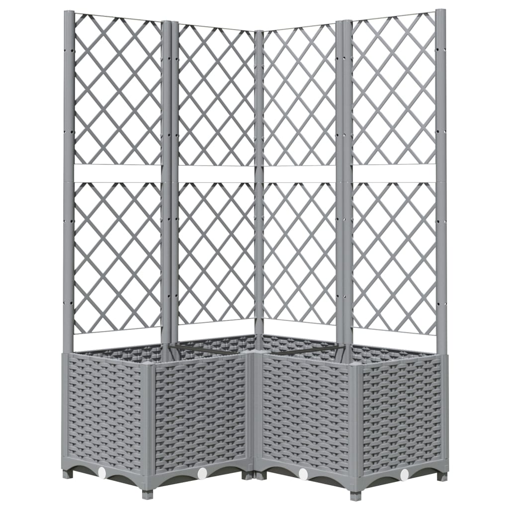 VIDAXL -Pflanzer mit Slat 80x80x136 cm Polypropen hellgrau