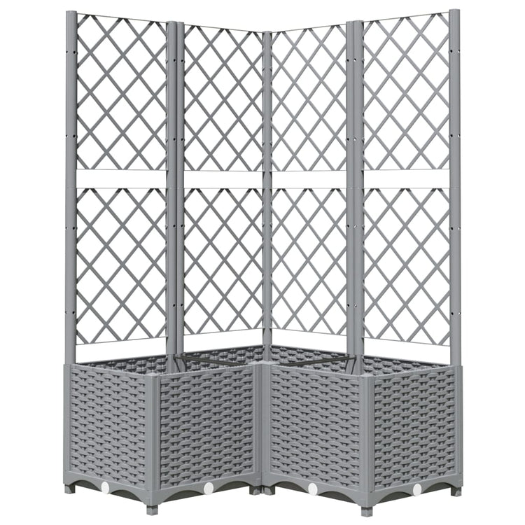 VIDAXL -Pflanzer mit Slat 80x80x136 cm Polypropen hellgrau