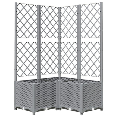 VIDAXL -Pflanzer mit Slat 80x80x136 cm Polypropen hellgrau