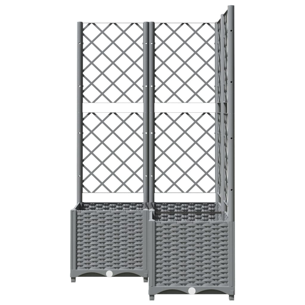 VIDAXL -Pflanzer mit Slat 80x80x136 cm Polypropen hellgrau
