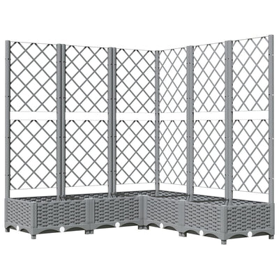 VIDAXL -Pflanzer mit Latwerk 120x120x121,5 cm Polypropen hellgrau