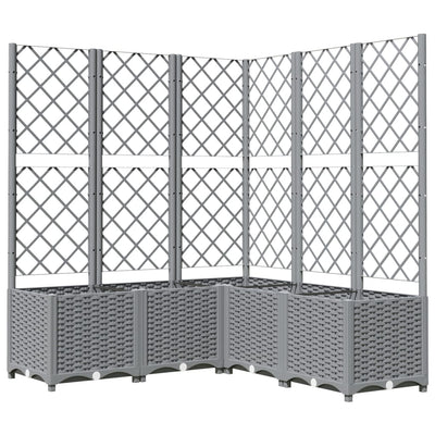 VIDAXL -Pflanzer mit Slatarbeit 120x120x136 cm Polypropen hellgrau