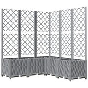 VIDAXL -Pflanzer mit Slatarbeit 120x120x136 cm Polypropen hellgrau - afbeelding 2
