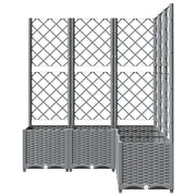 VIDAXL -Pflanzer mit Slatarbeit 120x120x136 cm Polypropen hellgrau - afbeelding 3