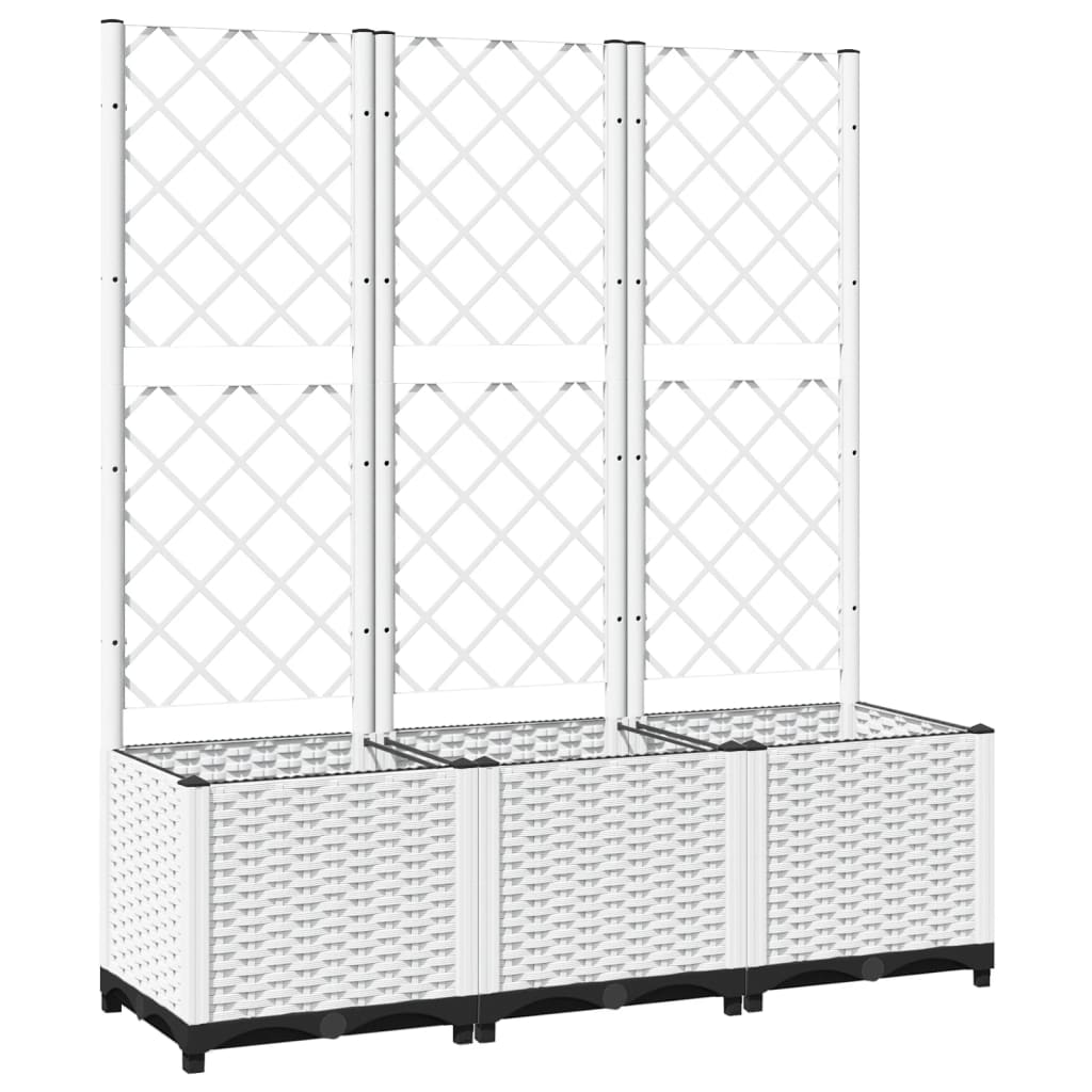 VIDAXL -Pflanzer mit Latwerk 120x40x136 cm Polypropen weiß