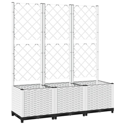 VIDAXL -Pflanzer mit Latwerk 120x40x136 cm Polypropen weiß