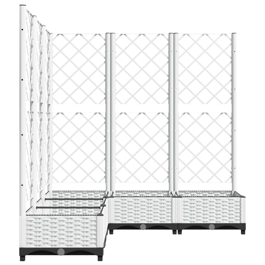 VIDAXL -Pflanzer mit Latwerk 120x120x121,5 cm Polypropen weiß