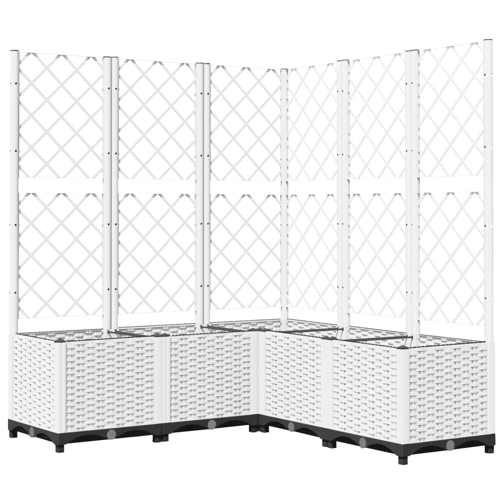 VIDAXL -Pflanzer mit Latwerk 120x120x136 cm Polypropen weiß