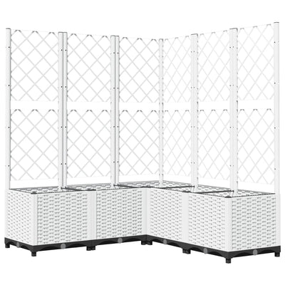 VIDAXL -Pflanzer mit Latwerk 120x120x136 cm Polypropen weiß