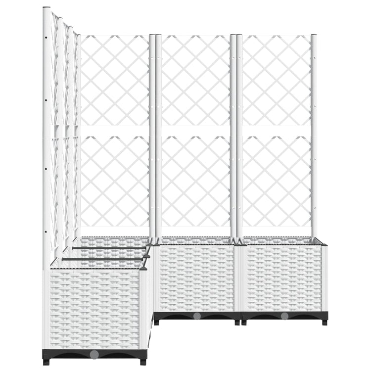 VIDAXL -Pflanzer mit Latwerk 120x120x136 cm Polypropen weiß