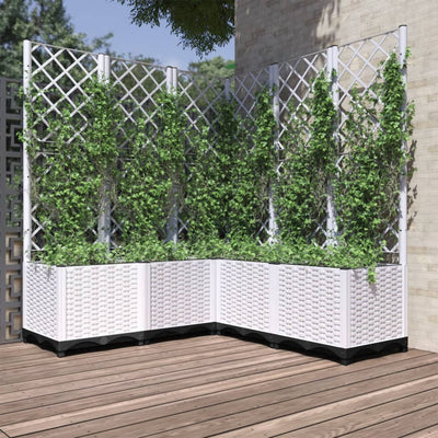 VIDAXL -Pflanzer mit Latwerk 120x120x136 cm Polypropen weiß