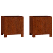 VIDAXL -Pflanzer mit Beinen 2 St Rosty 32x30x33 cm Corten Stahl - afbeelding 2