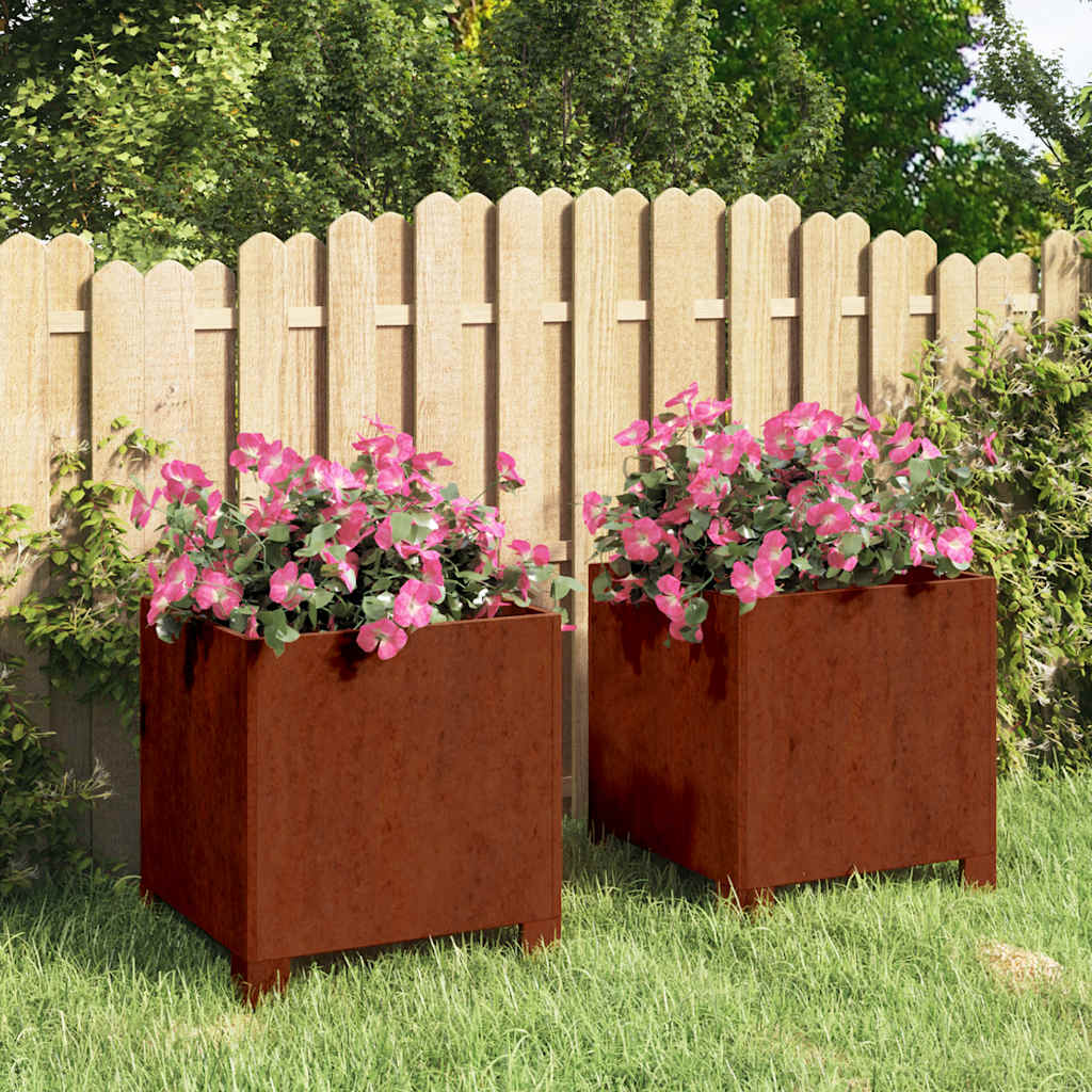 VIDAXL -Pflanzer mit Beinen 2 St Rosty 32x30x33 cm Corten Stahl