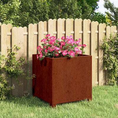 Vidaxl -Pflanzer mit Beinen rostig 42x40x43 cm Cortenstaal