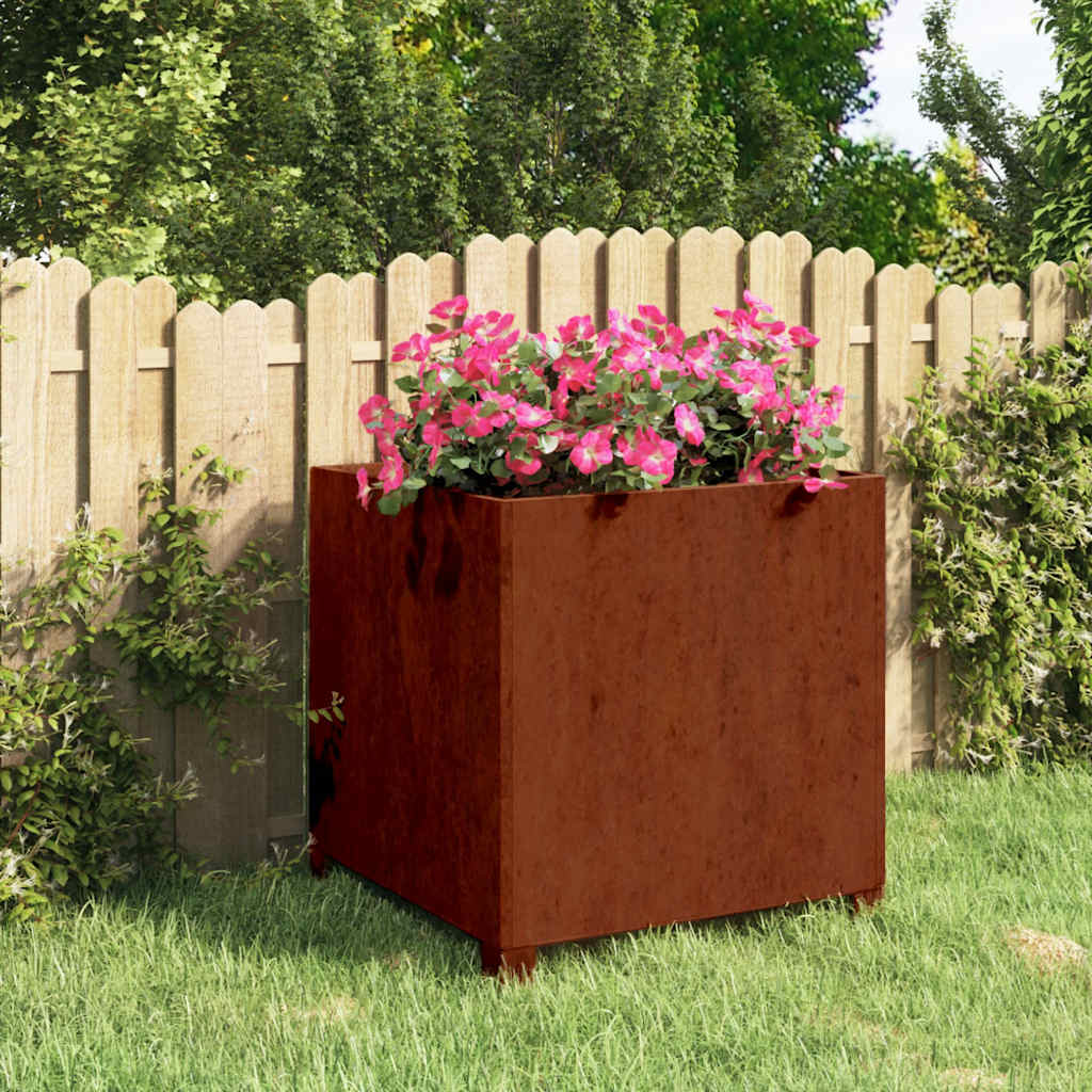 Vidaxl -Pflanzer mit Beinen rostig 49x47x50 cm Cortenstaal