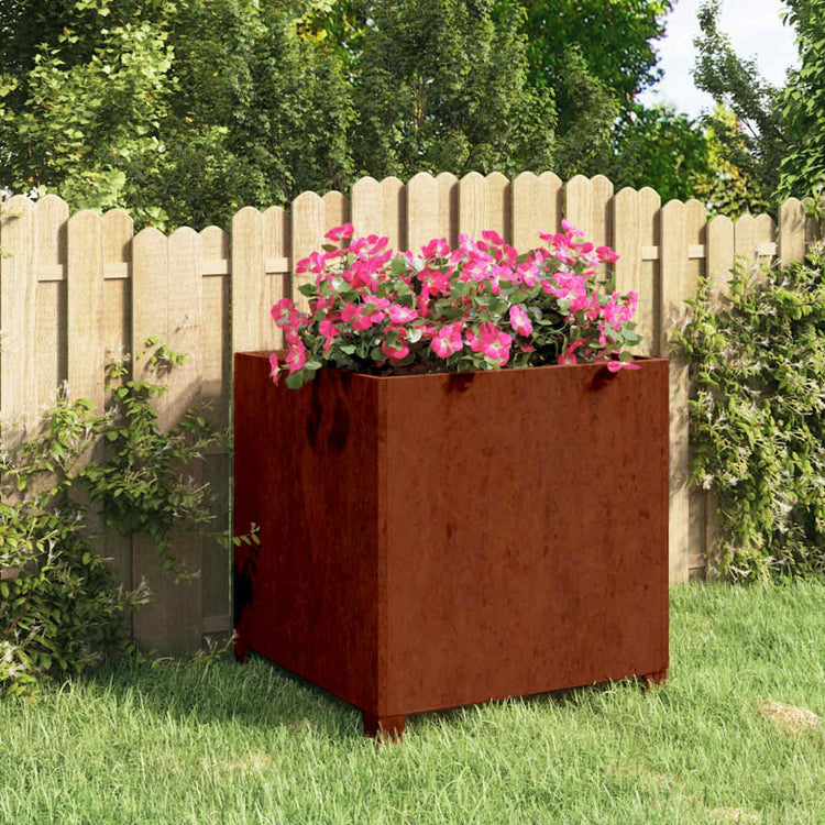 Vidaxl -Pflanzer mit Beinen rostig 49x47x50 cm Cortenstaal