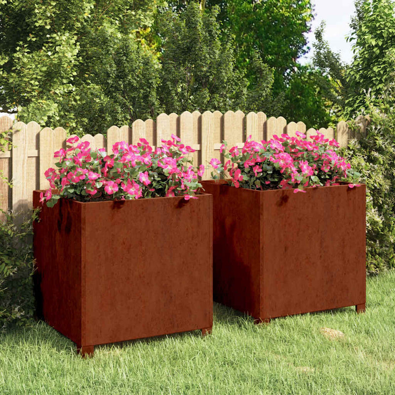 Vidaxl Pflanzer mit Beinen 2 St Rosty 49x47x50 cm Corten Stahl