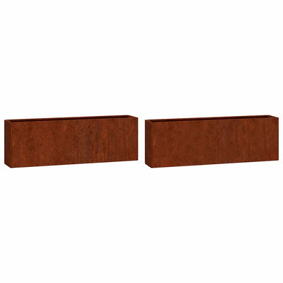 Vidaxl Pflanzer Wandmontage 2 ST 53x10x17 cm Corten Stahl Rusty