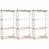 VIDAXL -LAGE RAG 4 Schichten 3 St. Stahl verarbeitet Holz Silberfarbe - afbeelding 2