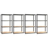 VIDAXL-LAGE RACKS 4 PCS 4-LAYER-STAHL UND PROCTIONED HOLD-Anthrazitfarbe - afbeelding 2