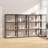 VIDAXL-LAGE RACKS 4 PCS 4-LAYER-STAHL UND PROCTIONED HOLD-Anthrazitfarbe - afbeelding 1