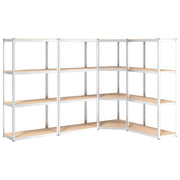 VIDAXL LAGE RAG 4 Schicht 4 St. Stahl verarbeitetes Holz Silberfarbe - afbeelding 2