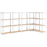 VIDAXL LAGE RAG 4 Schichten 5 St. Stahl verarbeitet Holz Silberfarbe - afbeelding 2