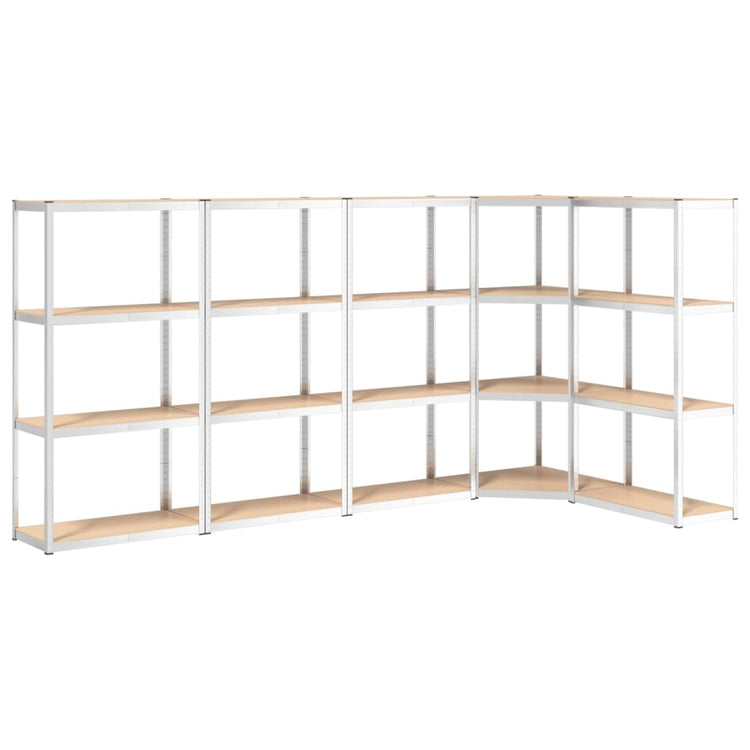 VIDAXL LAGE RAG 4 Schichten 5 St. Stahl verarbeitet Holz Silberfarbe