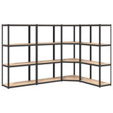 VIDAXL-LAGE RACKS 4 PCS 4-LAYER-STAHL UND PROCTIONED HOLD-Anthrazitfarbe - afbeelding 2