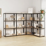 VIDAXL-LAGE RACKS 4 PCS 4-LAYER-STAHL UND PROCTIONED HOLD-Anthrazitfarbe - afbeelding 1