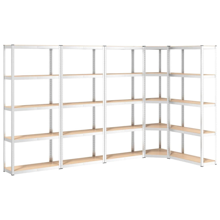 VIDAXL-LAGE-RABER 5-LAYER 5 ST STAHL und verarbeitetes Holz Silber gefärbt
