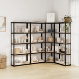 VIDAXL-LAGE-RASTER 4 ST 5-Schichtstahl und verarbeitete Holz-Anthrazitfarbe - afbeelding 1