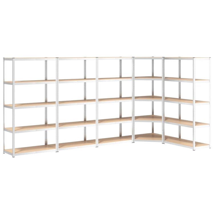 VIDAXL-LAGE-RABER 5-LAYER 5 ST STAHL und verarbeitetes Holz Silber gefärbt