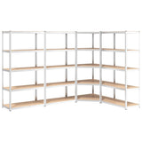 VIDAXL-Speicher 5-layer 4 St. Stahl und verarbeitetes Holz Silberfarben - afbeelding 2
