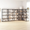 VIDAXL-Speicher 5-layer 5 St. Stahl und verarbeitete Holz-Anthrazitfarbe