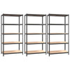 VIDAXL-Speicher 5-layer 3 St. Stahl verarbeitet Holz anthrazitfarben