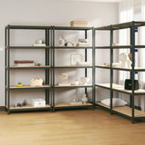 VIDAXL-LAGE-RASTER 4 ST 5-Schichtstahl und verarbeitete Holz-Anthrazitfarbe - afbeelding 1