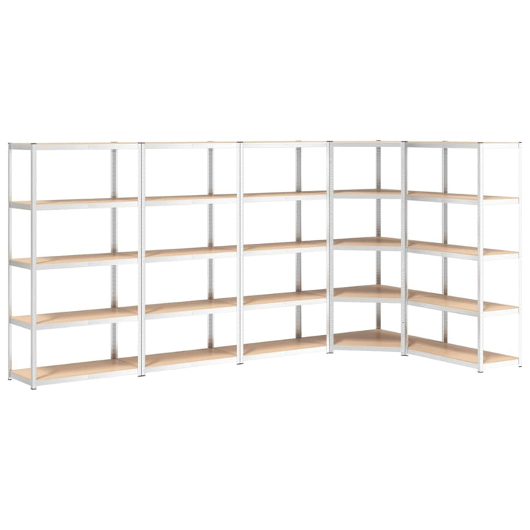 VIDAXL-LAGE-RABER 5-LAYER 5 ST STAHL und verarbeitetes Holz Silber gefärbt