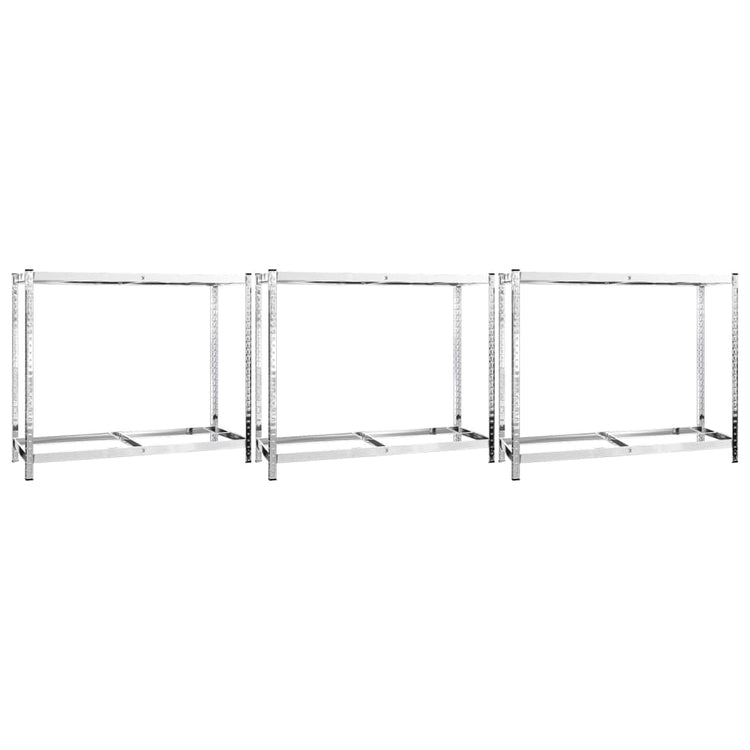 VIDAXL-Reifenregale 2-layer 3-PCs 110x40x110 cm Stahl Silberfarbe